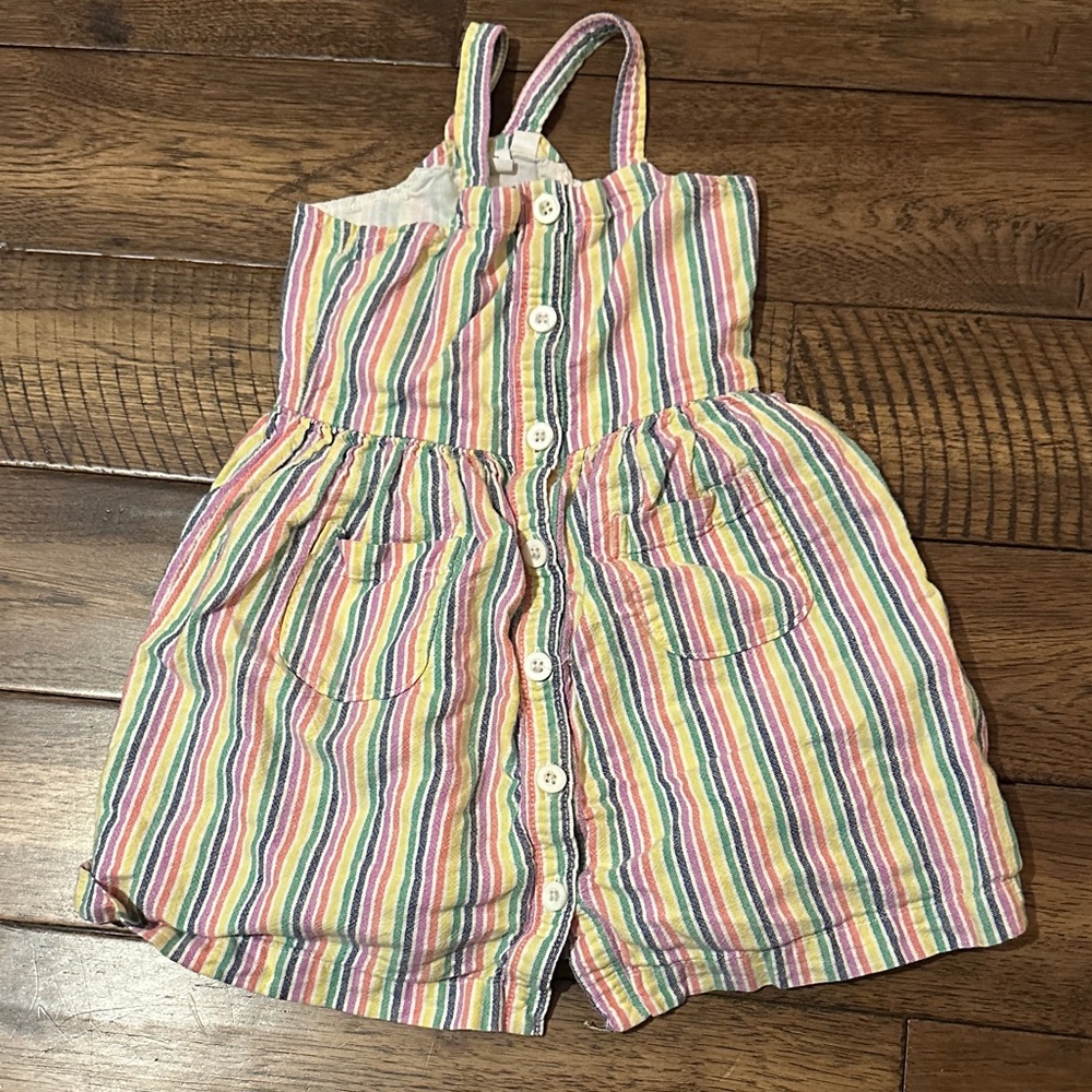 Rainbow striped toddler dress